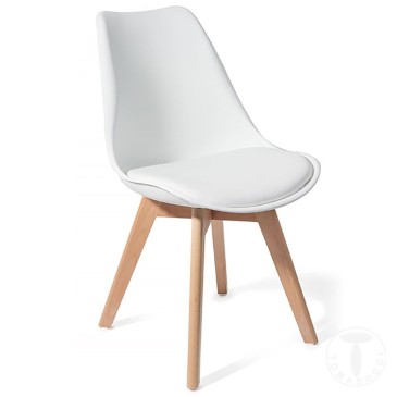 Tomasucci Kiki Evo Wood chaise en éco-cuir | kasa-store