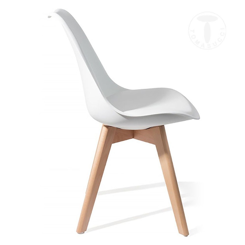 Tomasucci Kiki Evo Wood chaise en éco-cuir | kasa-store