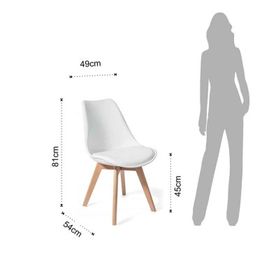Καρέκλα οικολογικού δέρματος Tomasucci Kiki Evo Wood | kasa-store