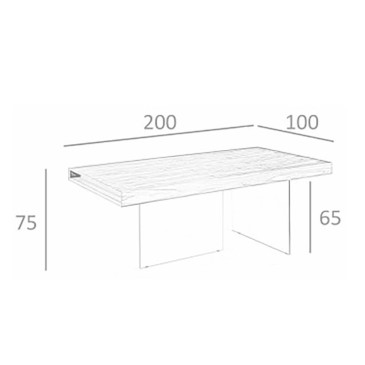 Τραπέζι Angel Cerdà 1028 από ξύλο και σκληρυμένο γυαλί | kasa-store