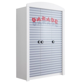 Garagemodell 3-dörrars garderob för barns sovrum