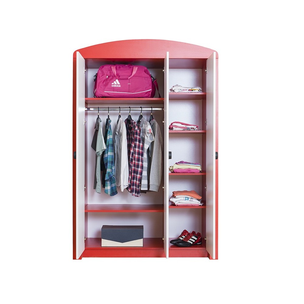 Garagemodell 3-dörrars garderob för barns sovrum