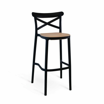 Modern stool suitable for indoors and outdoors in polypropylene