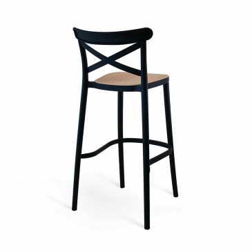 Modern stool suitable for indoors and outdoors in polypropylene