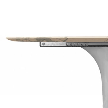 Table ovale extensible Tulip avec plateau en stratifié | kasa-store