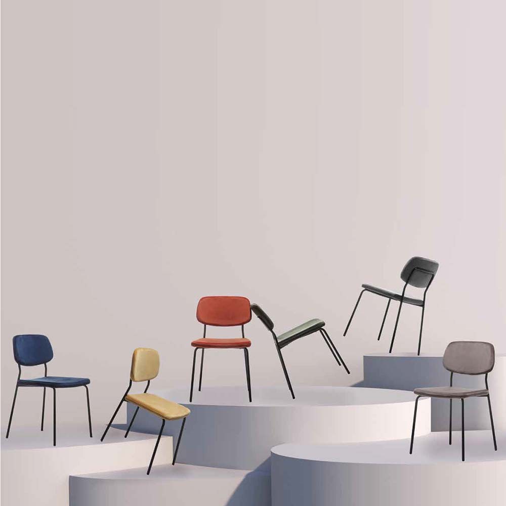 La Seggiola Ginger set van 4 gecapitonneerde stoelen