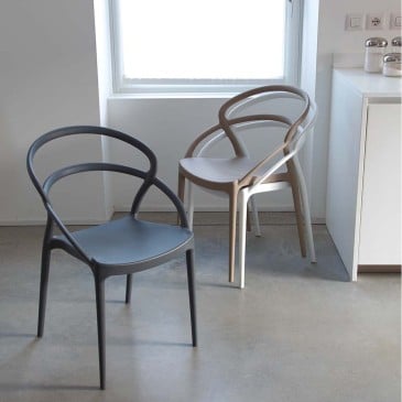 Set mit 20 Stühlen mit Polypropylenstruktur, geeignet für den Innen- und Außenbereich