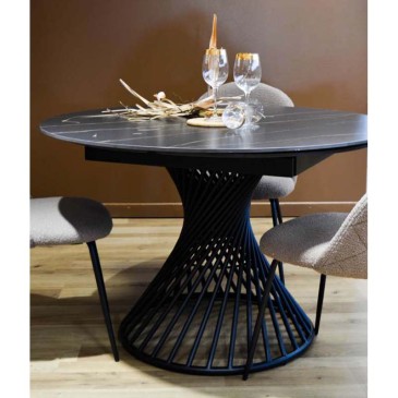 Ausziehbarer Tisch Arizona mit Drehmechanismus, geeignet für Wohnzimmer