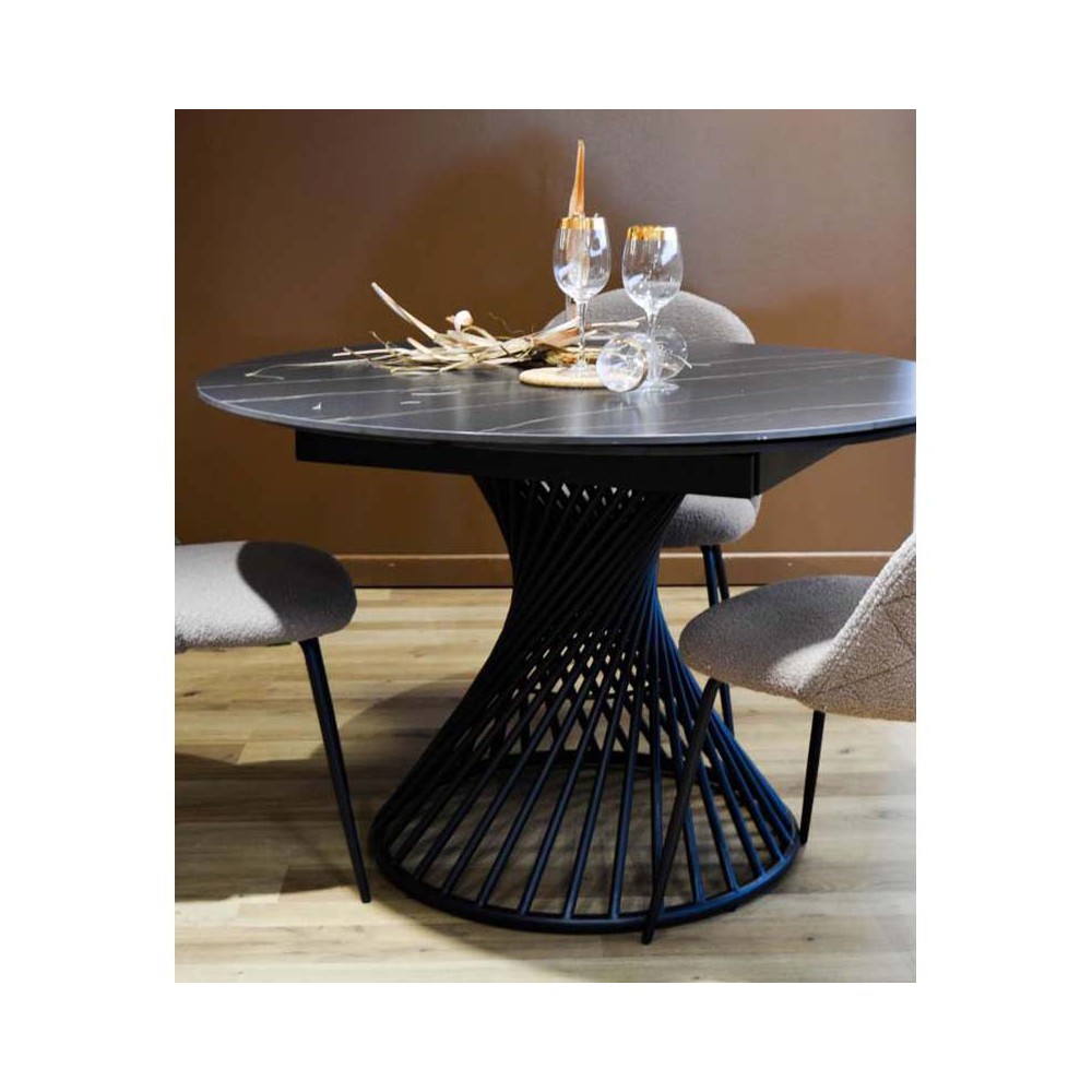 Ausziehbarer Tisch Arizona mit Drehmechanismus, geeignet für Wohnzimmer