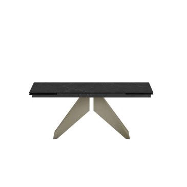 Denver extendable table with marble effect ceramic top