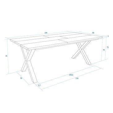 Mesa de cocina de madera de diseño nórdico | kasa-store