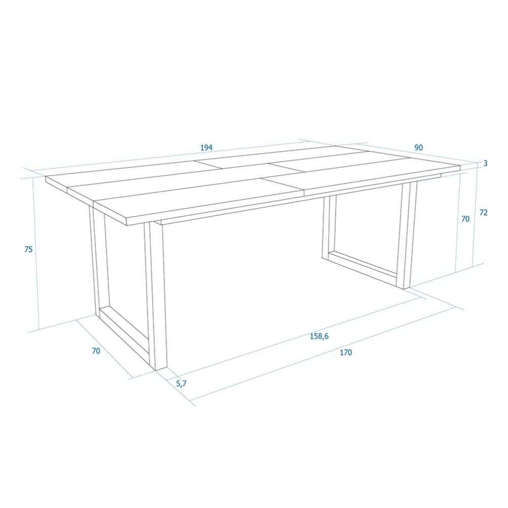 Mesa de cozinha de madeira barata e de design | kasa-store