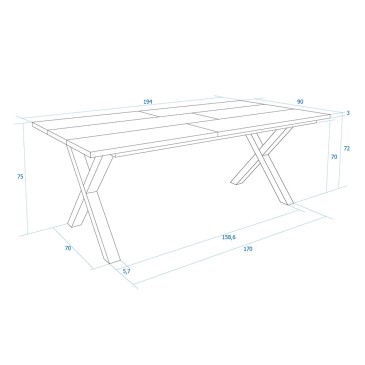 Ekonomiskt rektangulärt bord lämpligt för kök eller vardagsrum | kasa-store