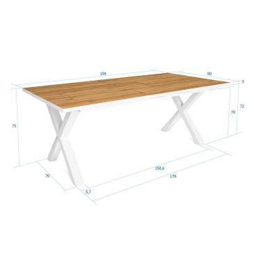Table rectangulaire économique adaptée à la cuisine ou au salon | kasa-store