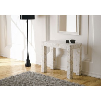 Diva Made in Italy extendable console in wood with aluminum structure including support and bag for extensions