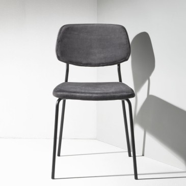Μεταλλική καρέκλα με επένδυση από βελούδο