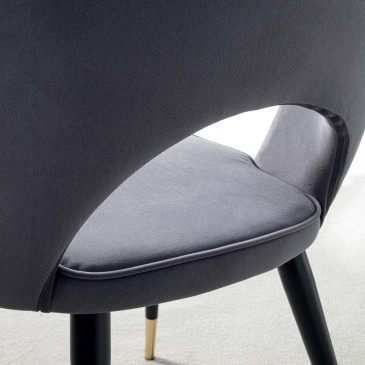 Cadeira de metal com forro de veludo resistente a manchas