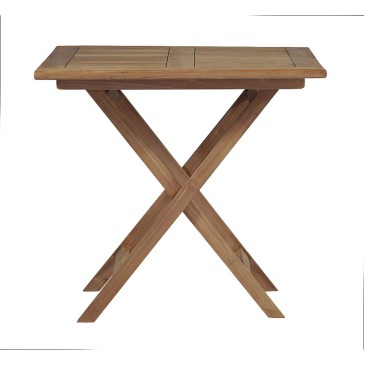 Tavolo pieghevole Vulcano in legno di teak