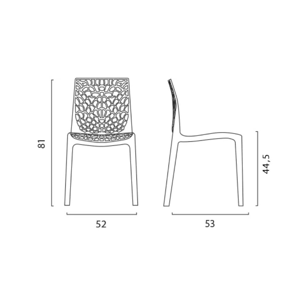 Conjunto Grandsoleil Gruvyer de duas cadeiras de policarbonato