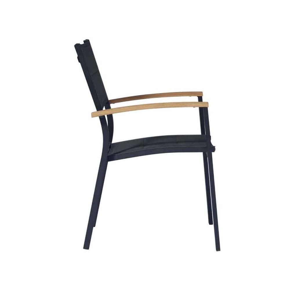 Outdoor chair with stackable armrests