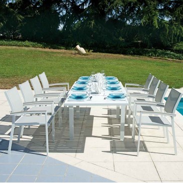 Montecatini extendable garden table in aluminium
