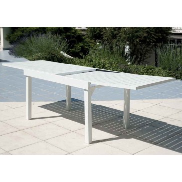 Mesa de jardín extensible Montecatini en aluminio.