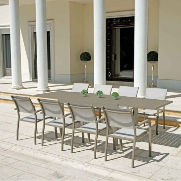 Montecatini extendable garden table in aluminium