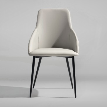 Μεταλλική καρέκλα με επένδυση από οικολογικό δέρμα