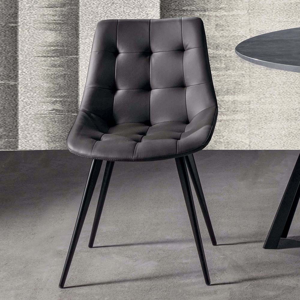 Metal chair with eco-leather covering