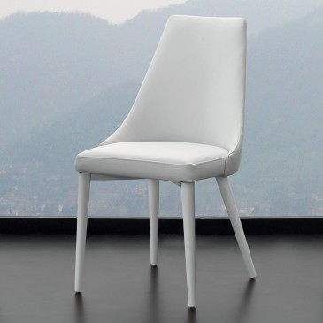 Cadeira metálica com revestimento em couro ecológico