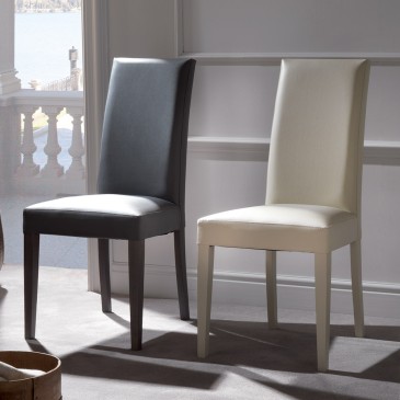 Sæt med 20 polstrede stole lavet med bøgetræstruktur og betrukket med øko-læder