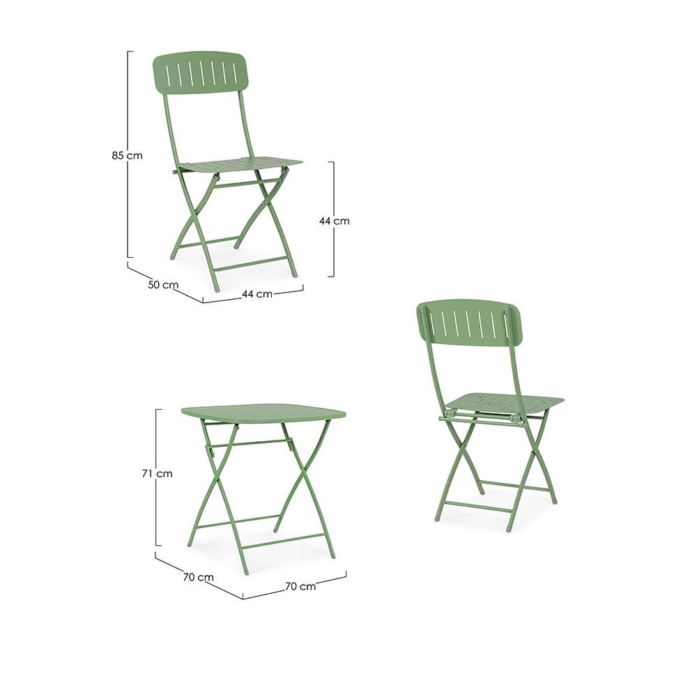 Salon de jardin comprenant chaises et table pliantes
