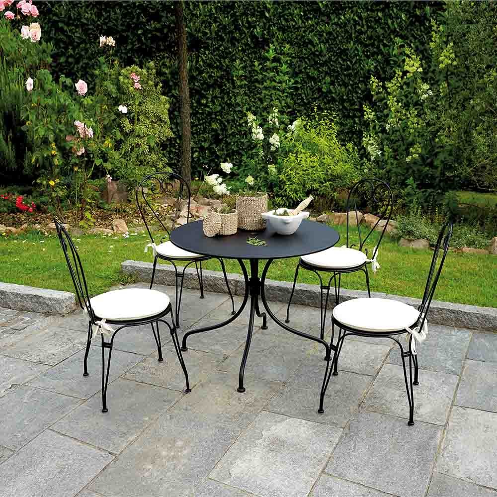 Table d'extérieur en fer adaptée aux meubles de jardin