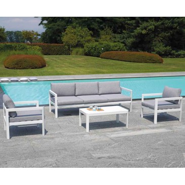 Conjunto de jardín Marsella disponible con sofá de 2 o 3 plazas.