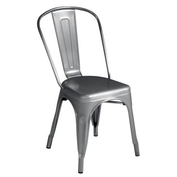 Σετ 4 στοιβαζόμενες καρέκλες εξωτερικού χώρου Industry από λαμαρίνα