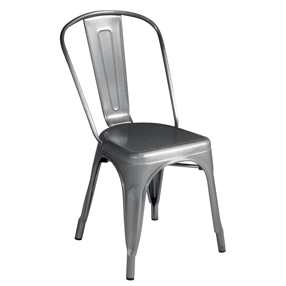 Conjunto de 4 sillas Industry apilables de exterior en chapa