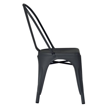 Σετ 4 στοιβαζόμενες καρέκλες εξωτερικού χώρου Industry από λαμαρίνα