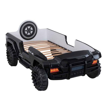 Jeepin muotoinen yhden hengen sänky lapsille