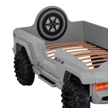 Cama individual en forma de jeep para niños