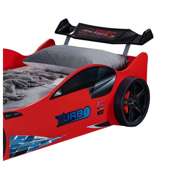 Single car-shaped bed suitable for children with a sporty soul
