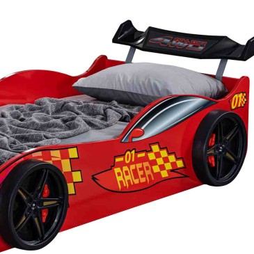 Μονό κρεβάτι Eco Race σε σχήμα αυτοκινήτου κατάλληλο για παιδιά