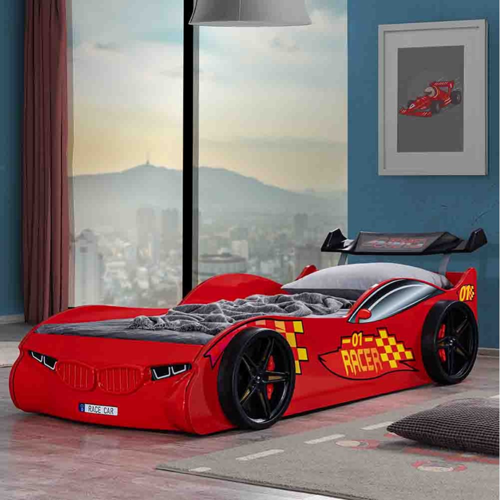 Eco Race single bed in the shape of a car suitable for children