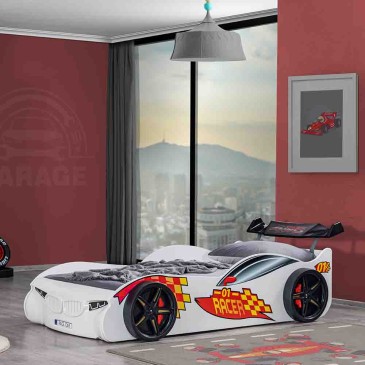 Kilpa-auton muotoinen sänky