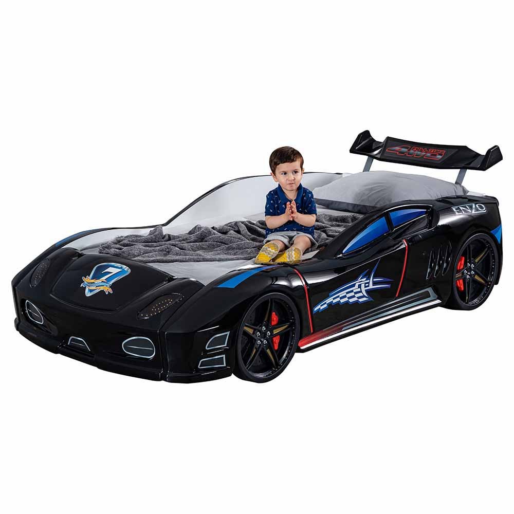 Cama individual Enzo para habitación infantil con forma de coche