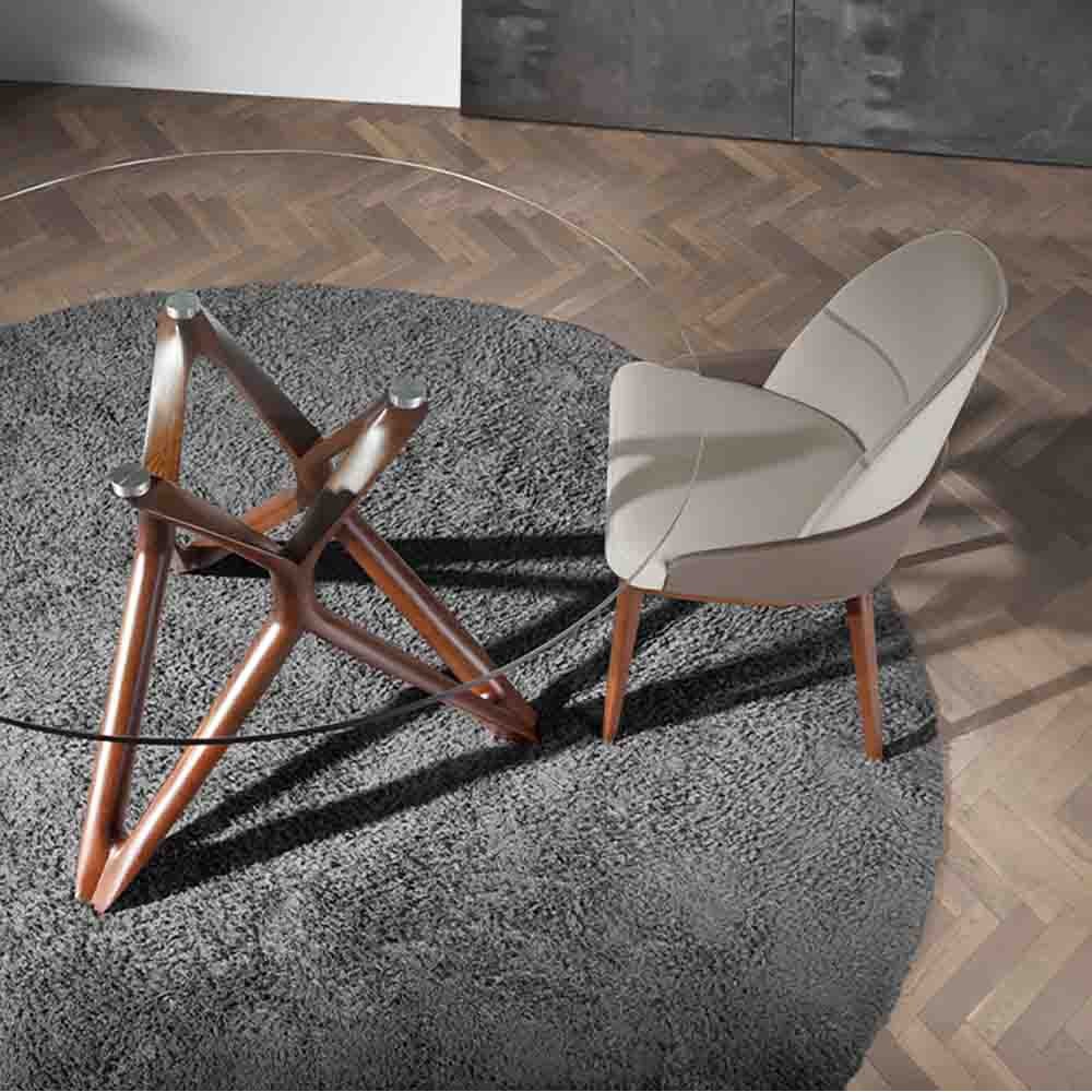Angel Cerda wooden chair covered in imitation leather