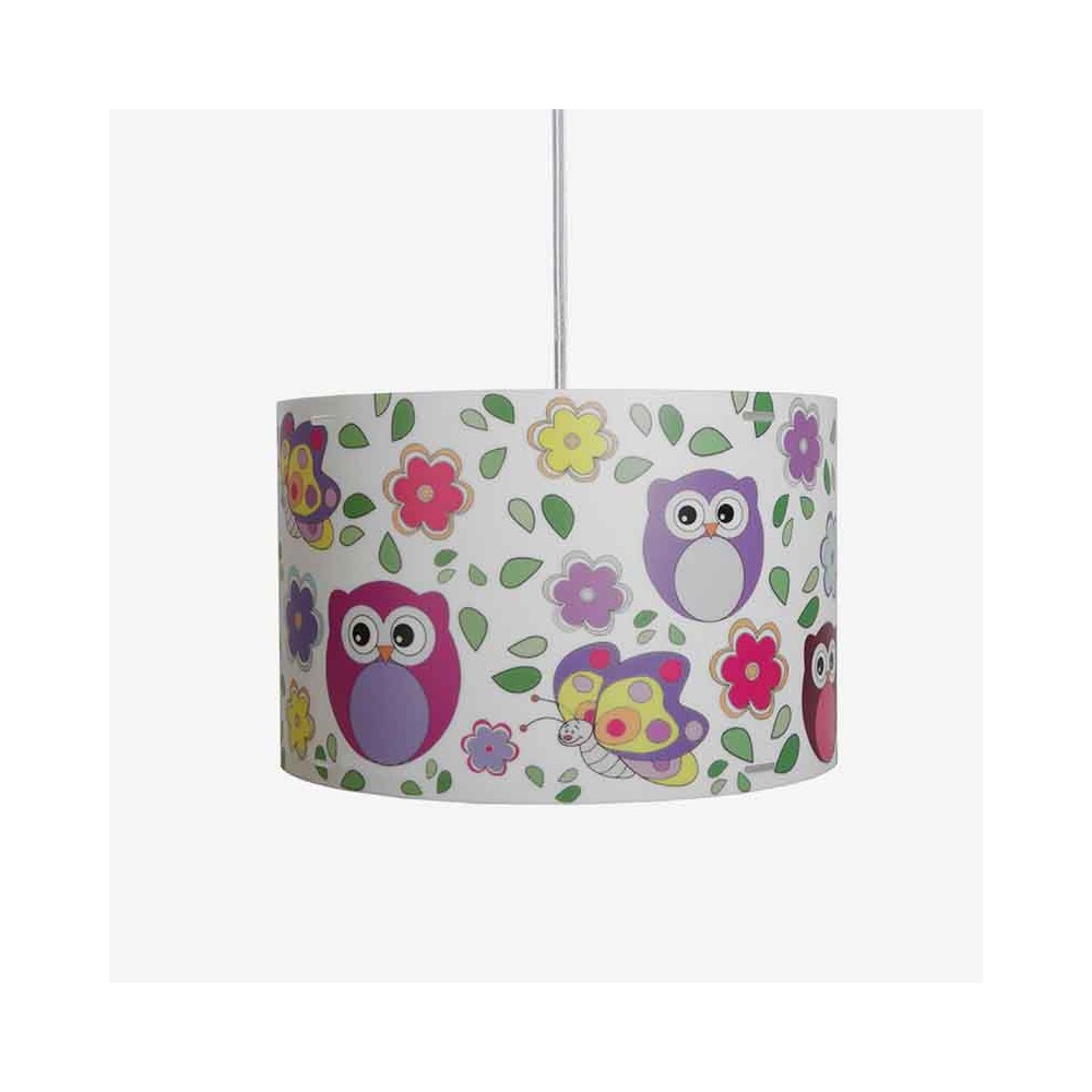 Cylinder pendant lamp colored and fun for a bedroom