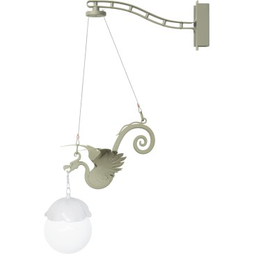Dream Wandlamp of Applique in gegalvaniseerd en gelakt staal met laag verbruik E 14 lamp niet inbegrepen