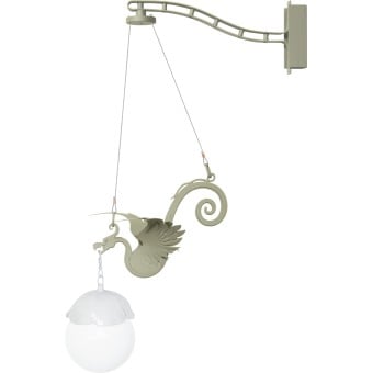 Wall or wall lamp in galvanized and painted steel with E 14 low consumption lamp not included