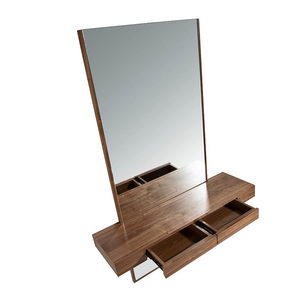 Wall mirror for entrance with console and two drawers