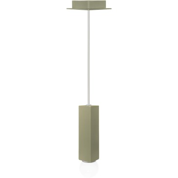 Murales Ceiling Lamp in square tubular galvanized and painted steel with E27 light bulb